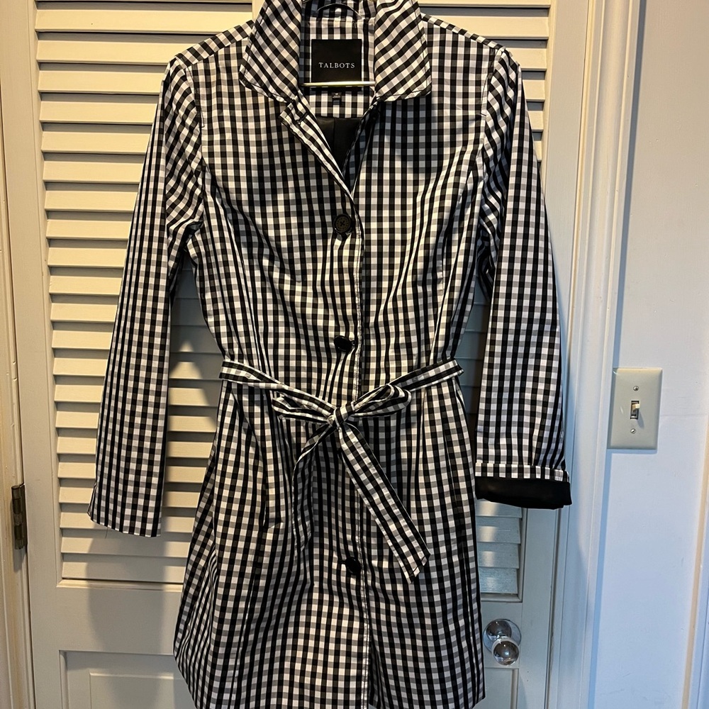 Talbots Gingham, WaterResisted, Rain Coat